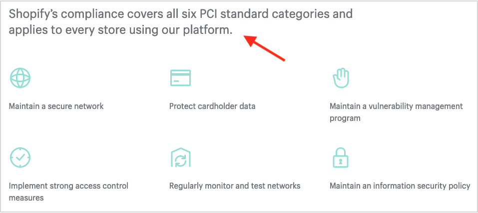 Shopify's PCI compliance statement