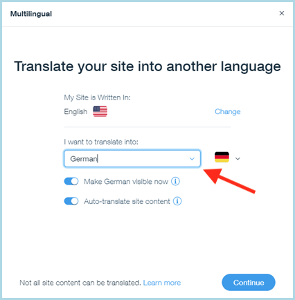 Enabling Wix Multilingual