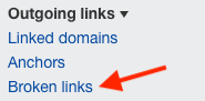 Accessing Ahrefs broken outgoing links report