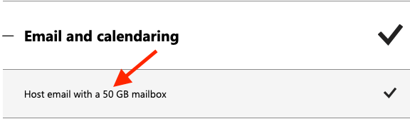Microsoft's 'Business Basic' email mailbox quota