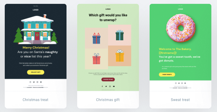 Some examples of GetResponse templates.