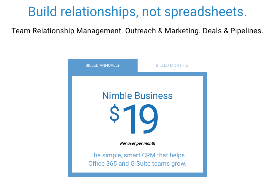 Nimble CRM Pricing