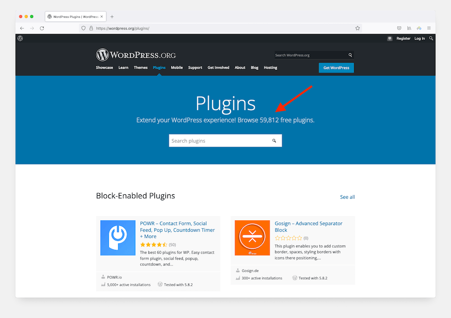 The WordPress plugin directory
