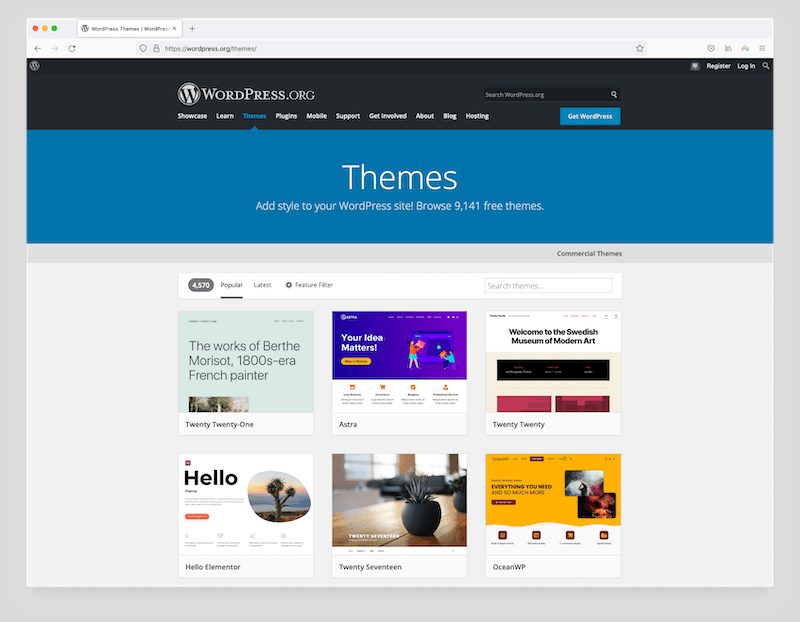 The WordPress theme directory