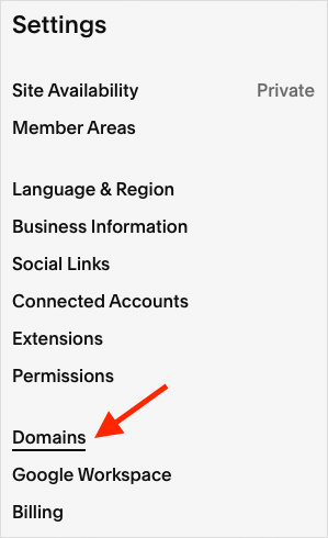 Accessing domain settings
