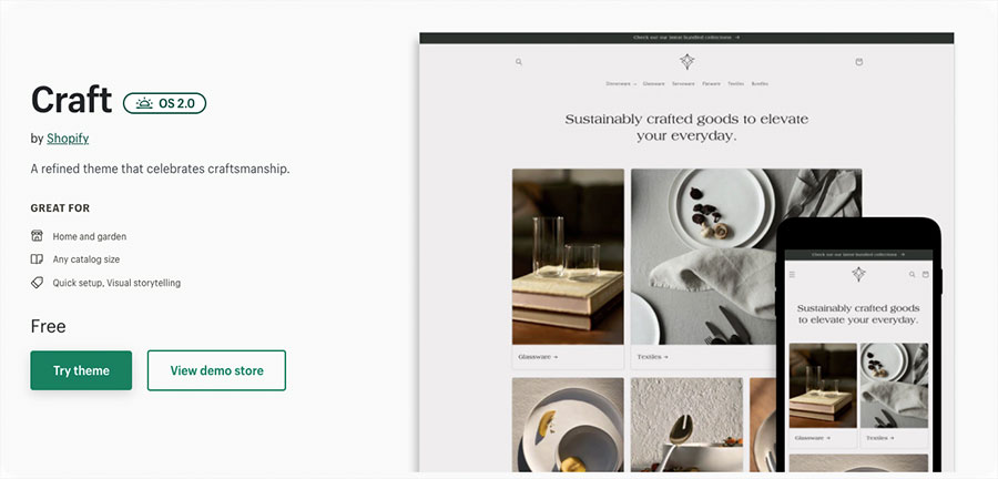 Shopify's "Craft" theme