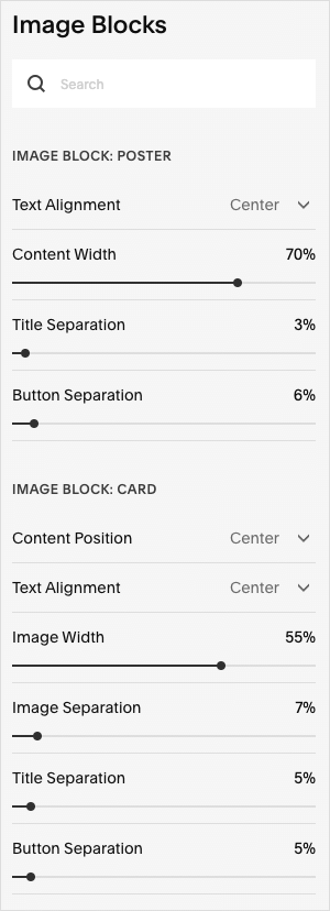 Defining image styles in Squarespace