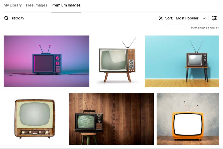 Adding Getty stock images to a Squarespace site