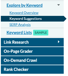 Accessing Moz's 'Keyword Suggestions' feature