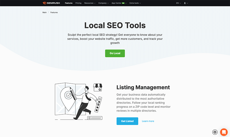 The local SEO tools add-on from Semrush