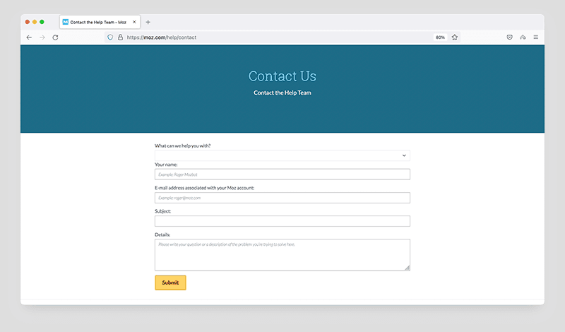 Moz customer support