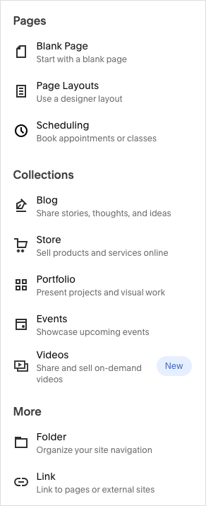 Squarespace content types