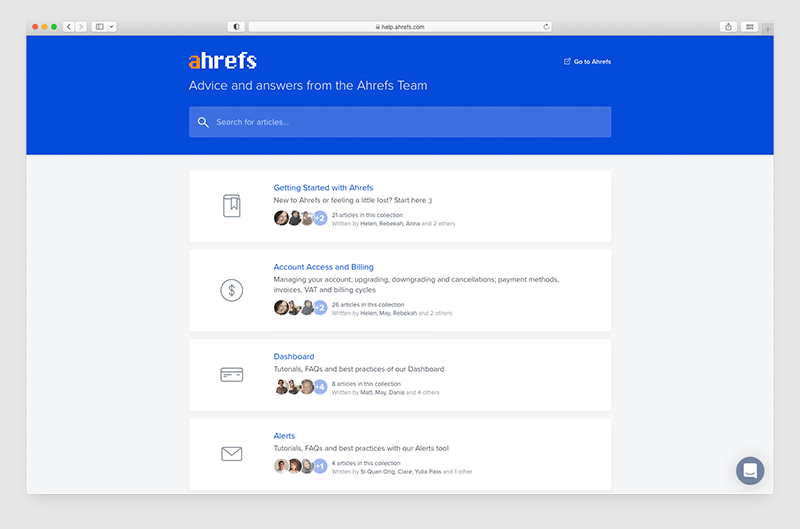 The Ahrefs help center