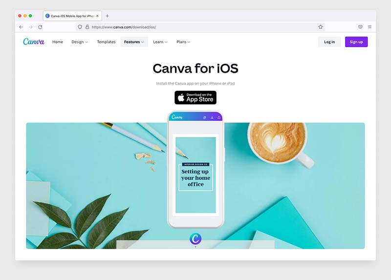 The Canva iOS app