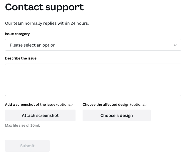 Contacting Canva customer service