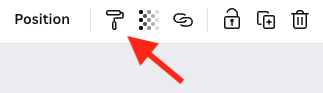 The 'copy style' tool in Canva.