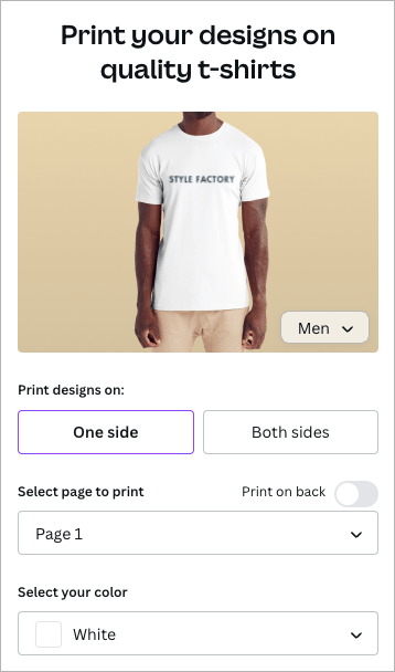 Designing a t-shirt in Canva