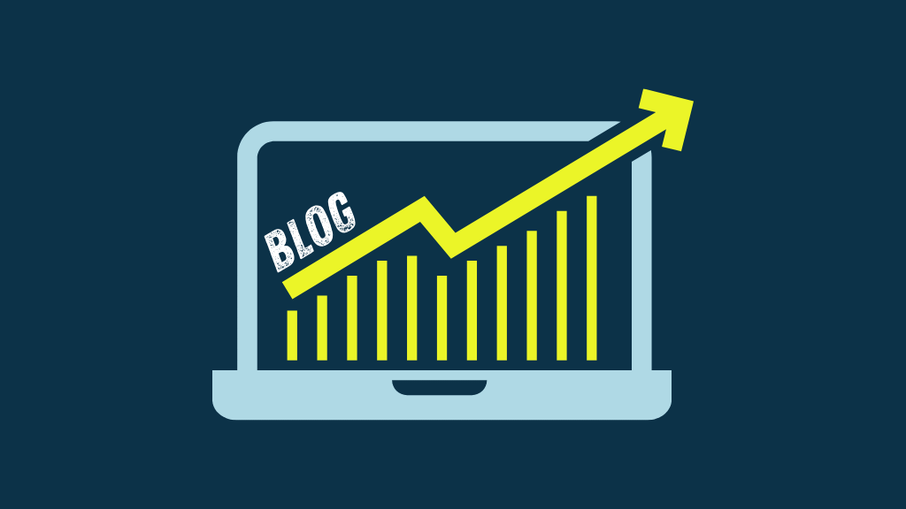 Increase blog traffic graphic (image of a bar chart symbolising an improvement in traffic to a blog).