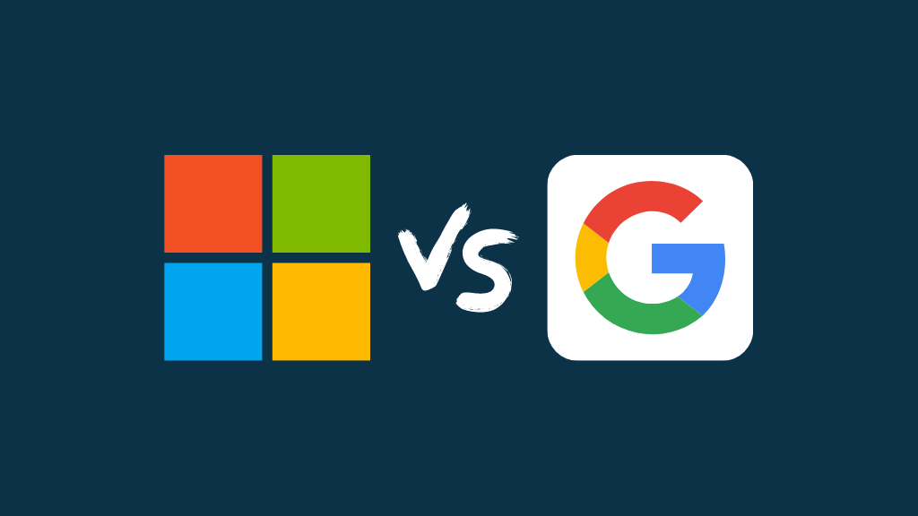 Microsoft 365 vs Google Workspace (images of the two logos side by side)
