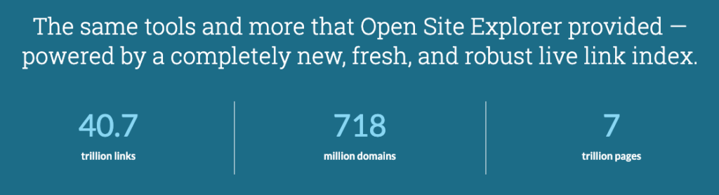 Moz database statistics