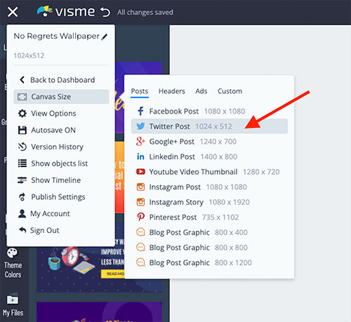 Resizing content in Visme