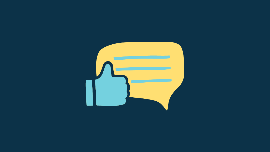 Local reviews (picture of a speech bubble and a thumbs-up symbol)