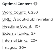 The 'optimal content' panel in GrowthBar