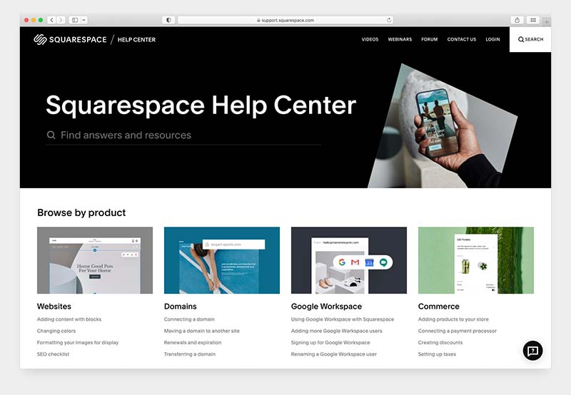 The Squarespace help center