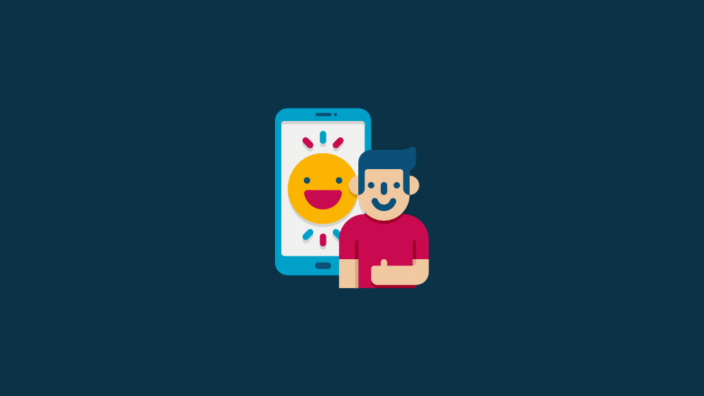 Ease of use graphic (image of an ecommerce user platform smiling and giving a thumbs-up)
