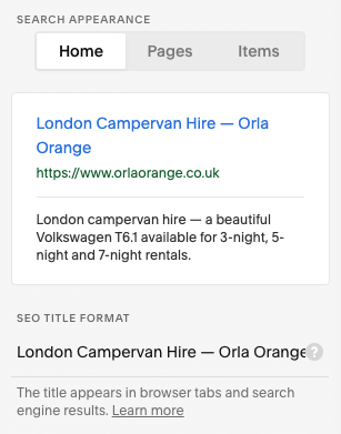 Editing the home page title in Squarespace