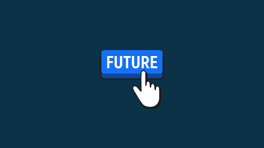 Image of a 'future' button being pressed