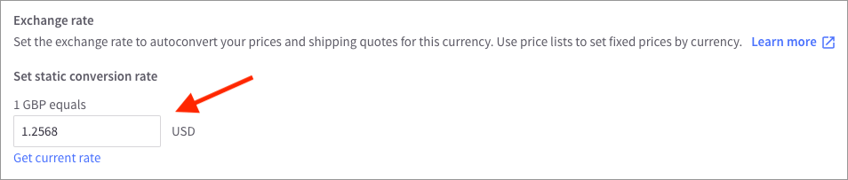Setting currency conversion rates in BigCommerce