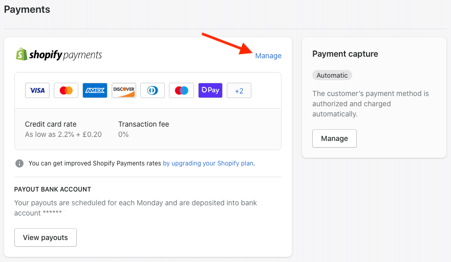 Setting up Shopify Payments