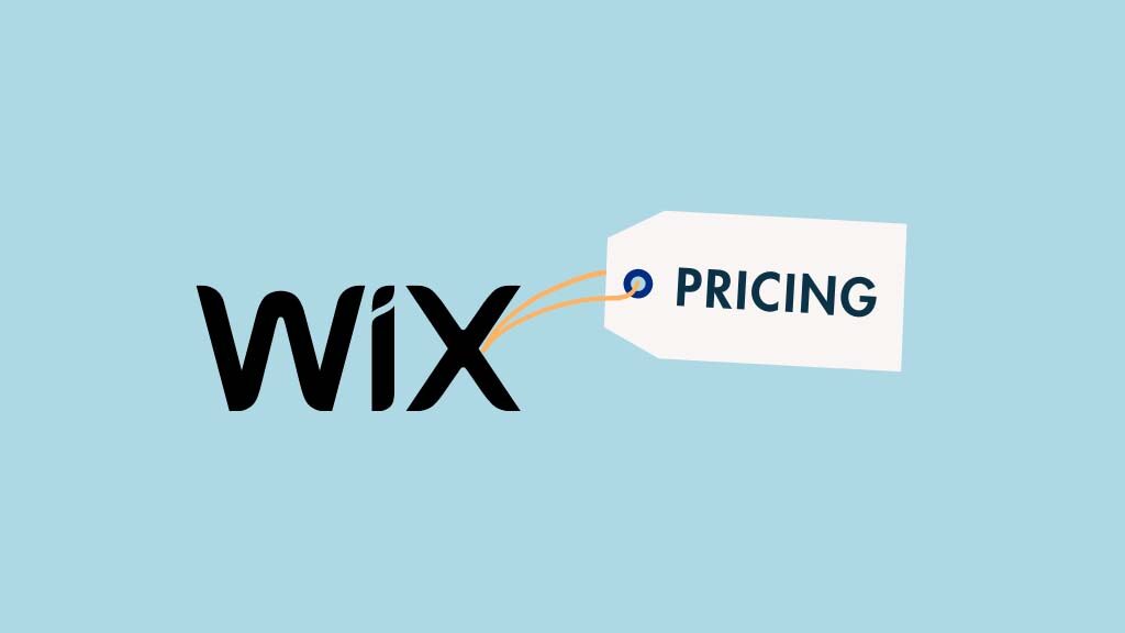 Wix pricing (image of Wix logo beside a price tag)