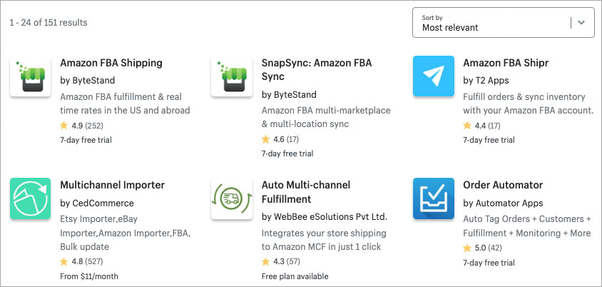 FBA integrations for Shopify