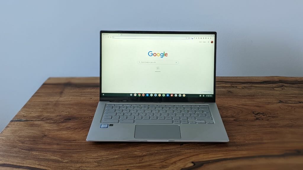 The Chrome browser in use on an Asus Chromebook.