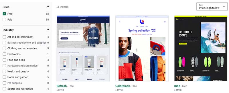 Using theme filters in Shopify