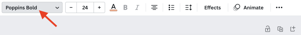 Changing fonts in Canva