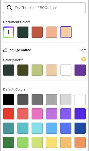 Choosing logo colors in Canva