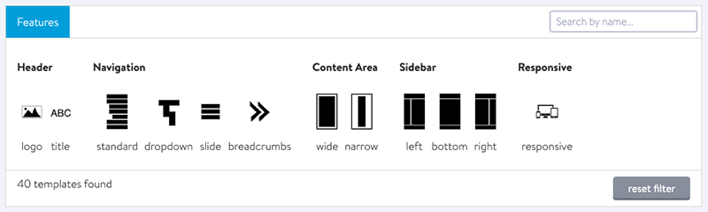 Jimdo template filters