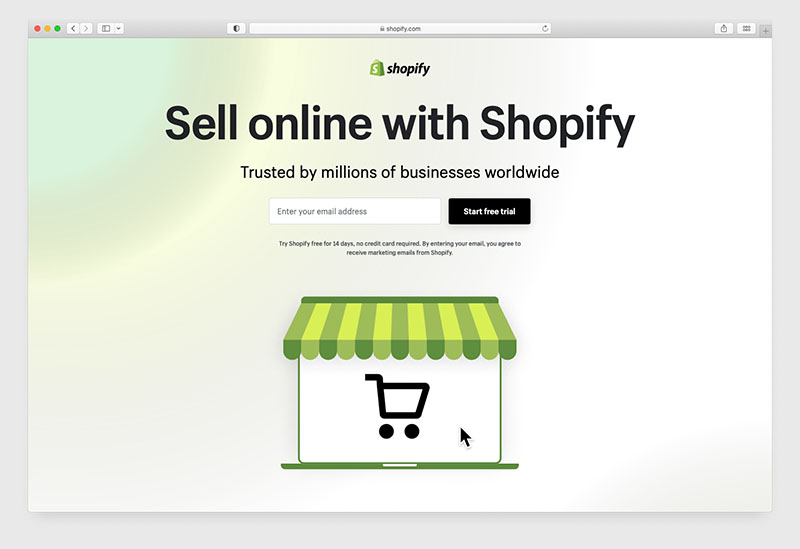 The standard Shopify free trial