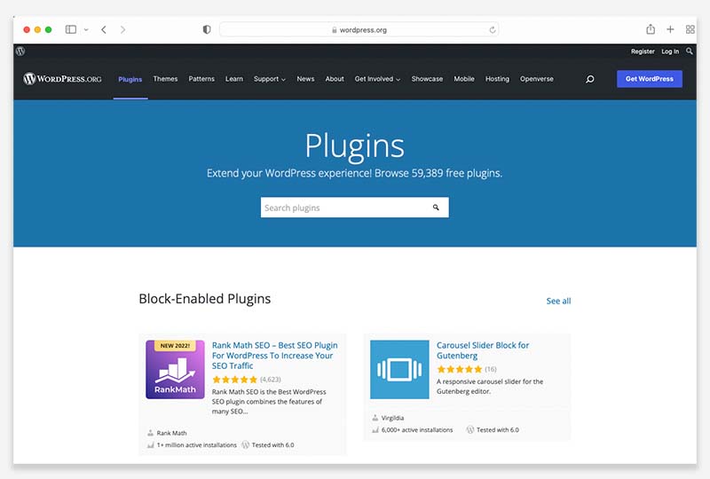 WordPress plugins directory
