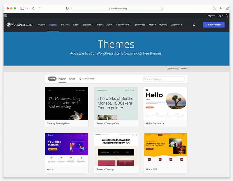 The WordPress theme directory