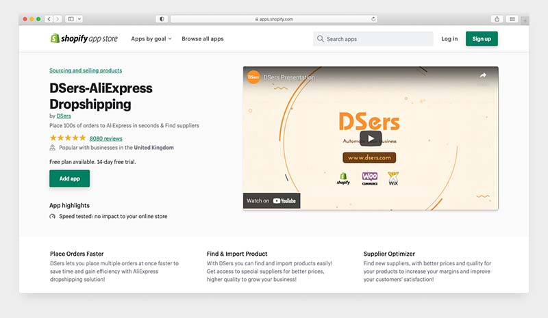 The DSers app