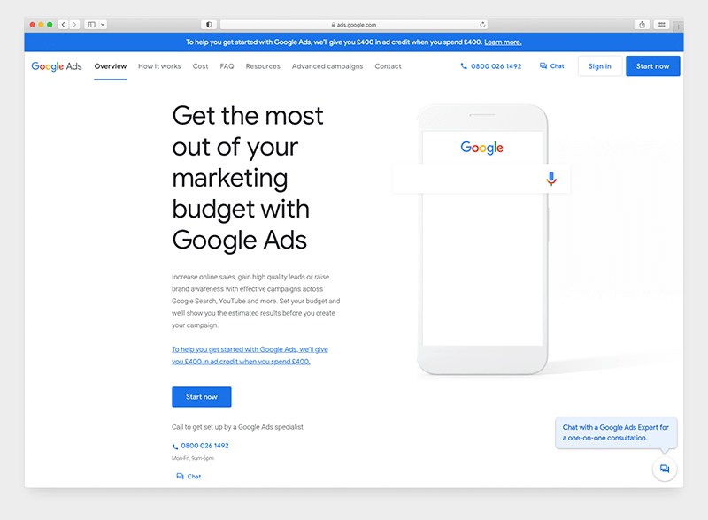 The Google Ads platform