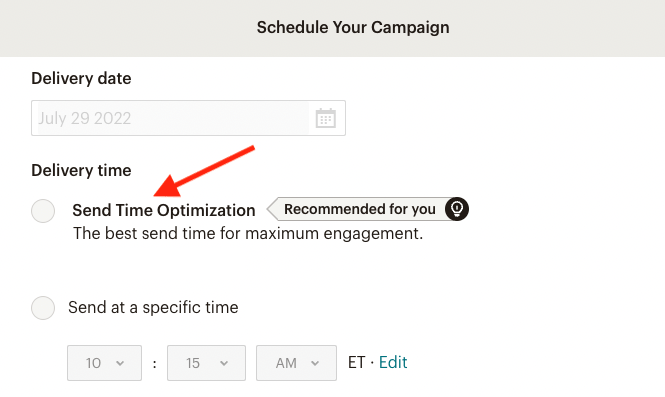 Send time optimization in Mailchimp