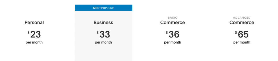 Squarespace pricing