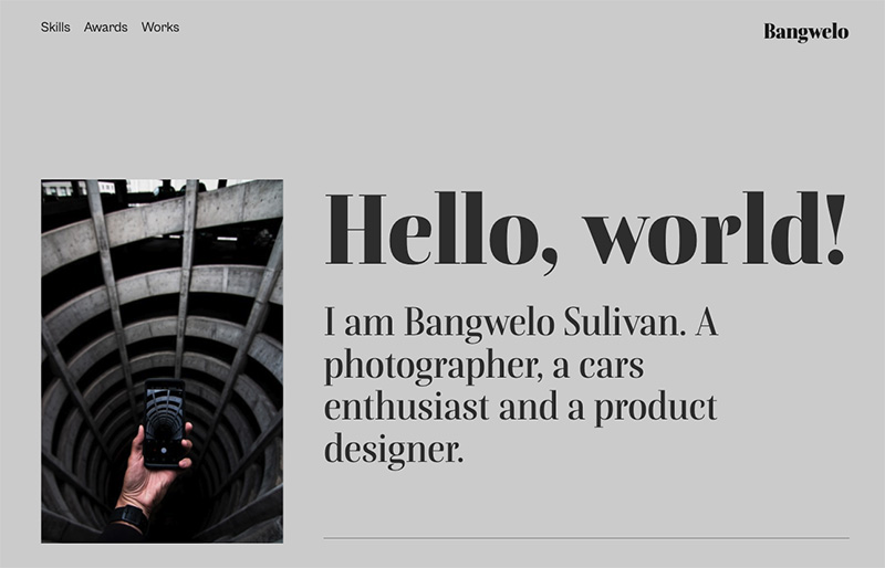 Example of a Webflow template, 'Bangwelo'