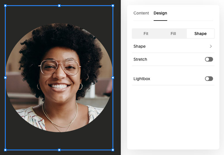 Applying shapes to images in Squarespace
