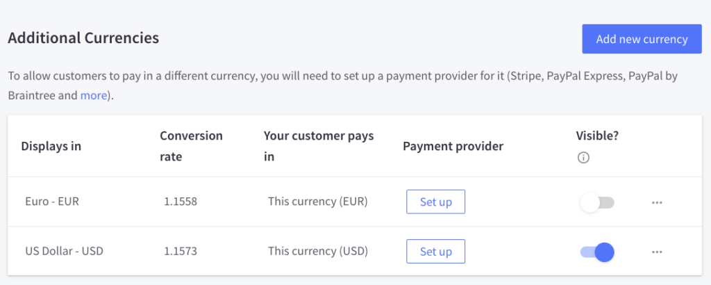 Configuring multicurrency settings in BigCommerce
